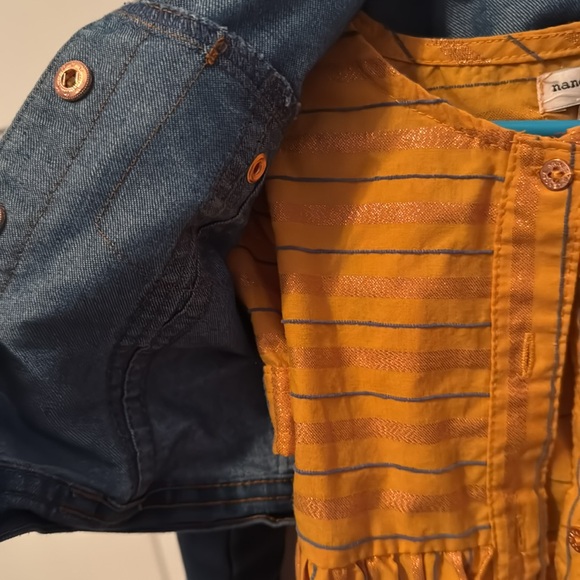 Nanette Lepore’s orange dress with jean shrug. Size 3T. Worn 1x! - Picture 2 of 3